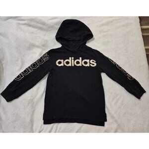 Adidas Toddler Boys/Girls Black & Gold Foil Logo Hoodie - Size 4